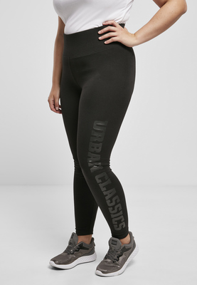 Ladies High Waist Branded Leggings black/black L