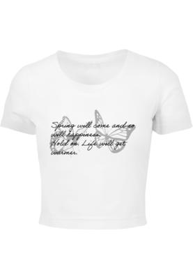 Ladies Spring Saying Cropped Tee white S