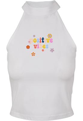 Positive Vibes Turtleneck Short Top white L