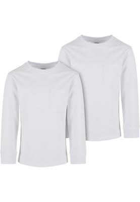 Boys Heavy Oversized Pocket Longsleeve 2-Pack white+white 110/116