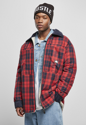 Southpole Check Flannel Sherpa Jacket red L