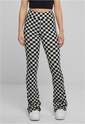 Ladies Checked Boot Cut Leggings black/lightasphalt 3XL