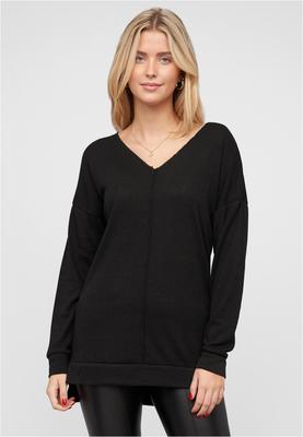 Oversized Sweater V-Neck Pullover black L