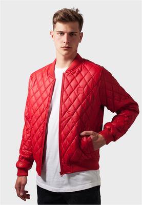 Diamond Quilt Leather Imitation Jacket black L