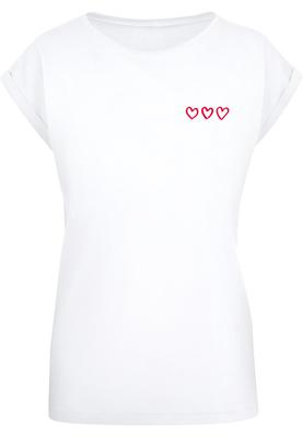 Three In A Row Ladies Extended Shoulder Tee white 3XL