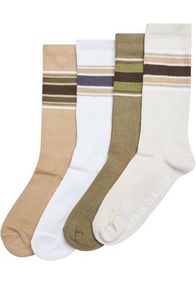 Layering Stripe Socks 4-Pack white/whitesand/tiniolive/unionbeige 39-42