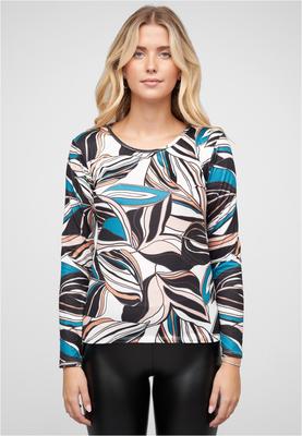 Langarm Top mit Blätter Print black L