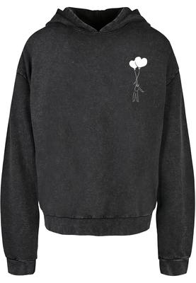 Love In The Air Acid Washed Oversize Hoody black 3XL