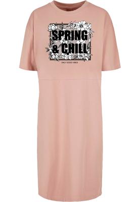 Ladies Spring And Chill Oversized Slit Tee Dress duskrose L
