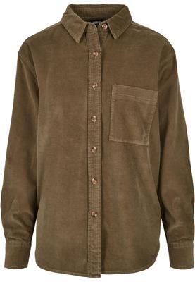 Ladies Corduroy Oversized Shirt black 3XL