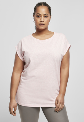Ladies Color Melange Extended Shoulder Tee pink melange 3XL