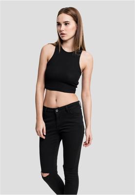 Ladies Cropped Rib Top black L