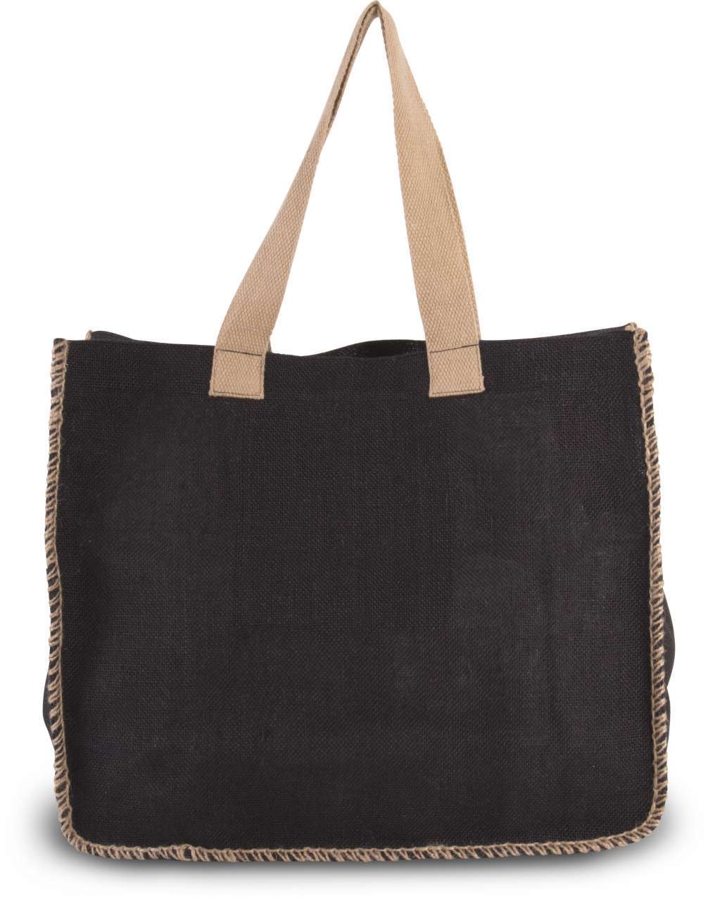 JUTE BAG WITH CONTRAST STITCHING - MERCHYOU